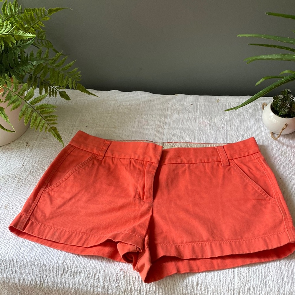 JCrew coral chino shorts